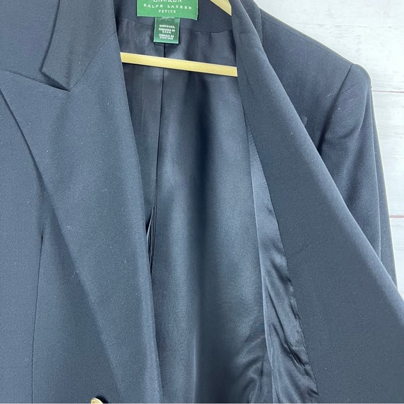 Vintage Lauren Ralph Lauren Crest Petite Wool Blazer Jacket Large - Picture 4 of 7